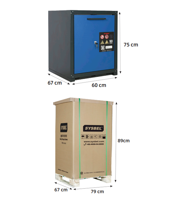 SYSBEL 90 Minute Fire Resistant Safety Battery Charging Cabinet SE490120B SYSBEL 90 Minute Fire Resistant Safety Battery Charging Cabinet SE490120B